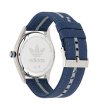 Мъжки часовник в тъмносиньо и сребристо с текстилна каишка-1 снимка