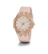Дамски кварцов часовник в розовозлатисто с розова каишка и камъчета-0 снимка