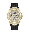Мъжки часовник в златисто и черно с кристали-0 снимка