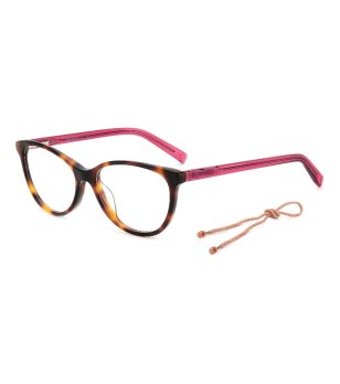 Рамки за очила в цвят хавана с дръжки в циклама снимка