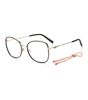 Дамски метални рамки за очила в черно и златисто снимка