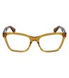 Дамски правоъгълни рамки за очила в цвят кехлибар и кафяво-1 снимка