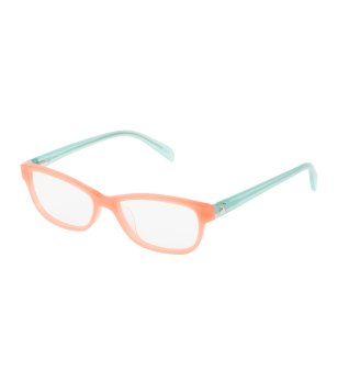 Дамски правоъгълни рамки за очила в цвят сьомга и тюркоаз снимка
