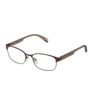 Дамски рамки за очила в бургунд с кафяви дръжки снимка