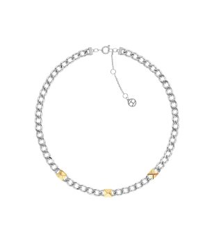 Сребристо дамско колие с кубични елементи снимка