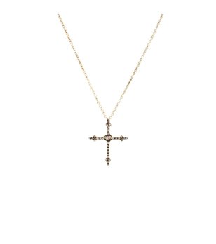 Дамско колие с кръст и камъни снимка