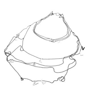 Дълго сребристо дамско колие с букви снимка