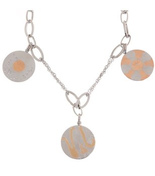 Дамско сребристо колие с кръгли детайли снимка