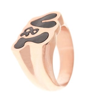 Дамски розовозлатист пръстен с декорация снимка