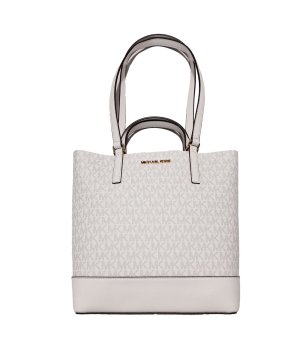 Дамска чанта в цвят крем с дръжки снимка