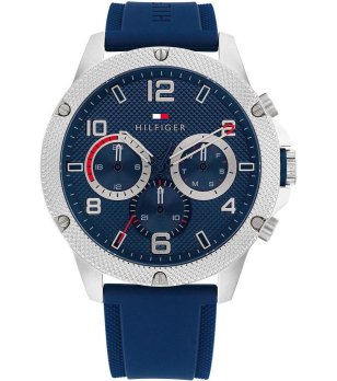 Мъжки аналогов часовник в тъмносиньо и сребристо снимка