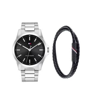 Мъжки аналогов часовник в комплект с гривна снимка