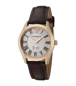 Дамски кварцов часовник в златисто с кафява кожена каишка снимка