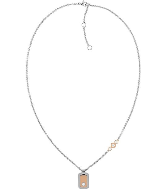 Дамско сребристо колие с висулка снимка