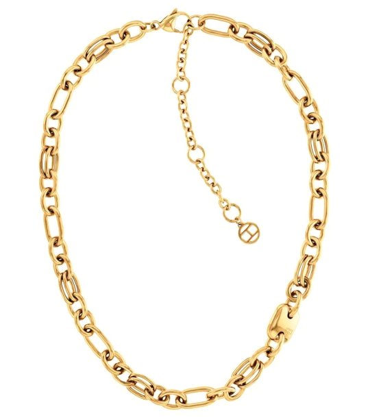 Златисто дамско колие с карабинер снимка