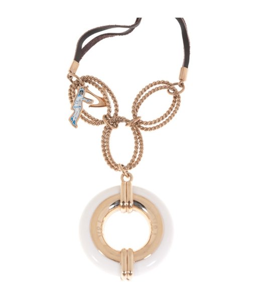 Дамско колие в златисто и черно снимка