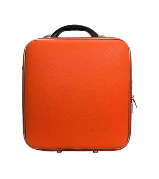 Универсален куфар в оранжево с цип снимка