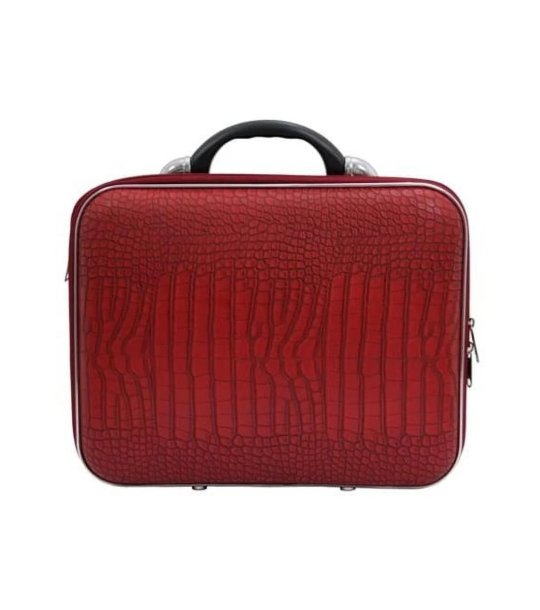 Червен куфар с цип снимка