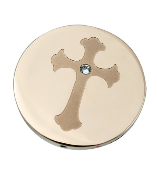 Медальон с камък и кръг в розовозлатисто снимка