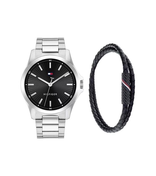 Мъжки аналогов часовник в комплект с гривна снимка