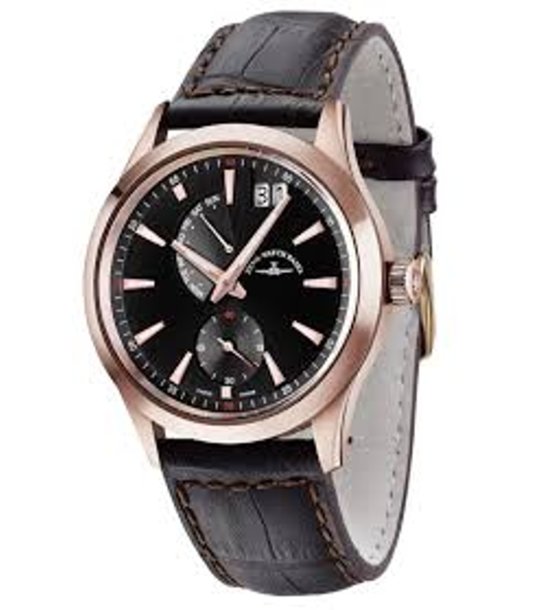 Класически мъжки часовник в черно и бронзово снимка