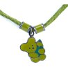 Зелено дамско колие с висулка мече-1 снимка