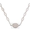 Дамско сребристо колие с овални елементи-0 снимка