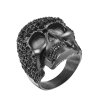 Черен мъжки пръстен череп-0 снимка