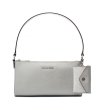 Сребриста дамска чанта с дръжка и портмоне-0 снимка