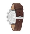 Кварцов мъжки часовник хронограф с кафява кожена каишка-2 снимка