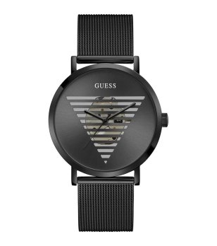 Аналогов черен часовник с минерално стъкло снимка