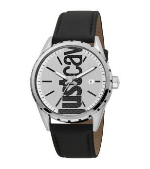 Аналогов мъжки часовник в черно и сребристо снимка