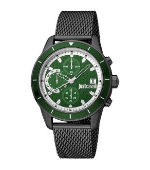 Мъжки мултифункционален часовник в черно и зелено снимка