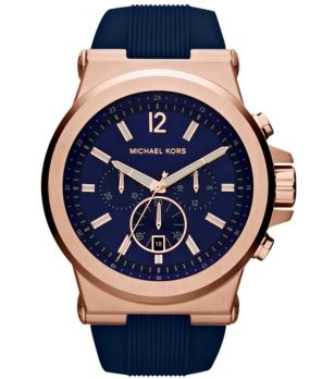 Мъжки часовник хронограф в тъмносиньо и розовозлатисто снимка