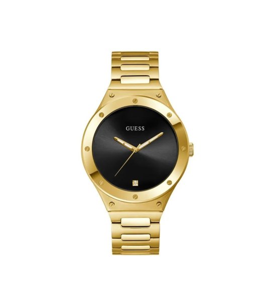 Аналогов часовник в златисто с черен циферблат снимка