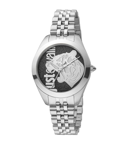 Дамски сребрист часовник с тигър снимка