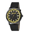 Кварцов мъжки часовник в черно и жътло-0 снимка