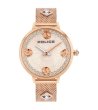 Аналогов дамски розовозлатист часовник с камъни-0 снимка