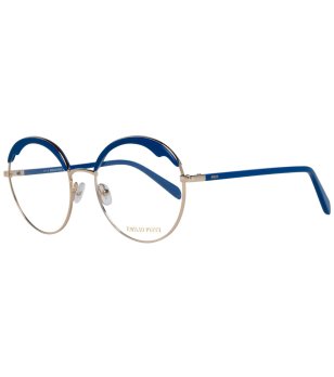 Дамски кръгли рамки за очила в златисто и синьо снимка