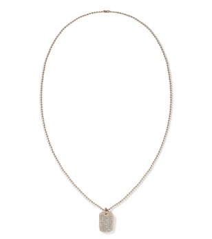 Дамско златисто колие с плочка с камъчета снимка