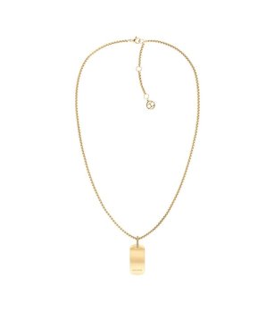 Златисто колие с плочка снимка