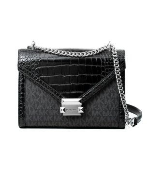 Чанта черна чанта с капак и верижка снимка