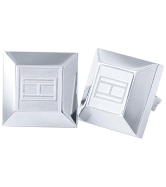 Квадратни сребристи обеци с клипс снимка