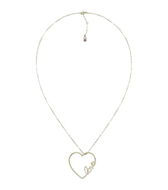 Колие в златисто с висулка сърце снимка