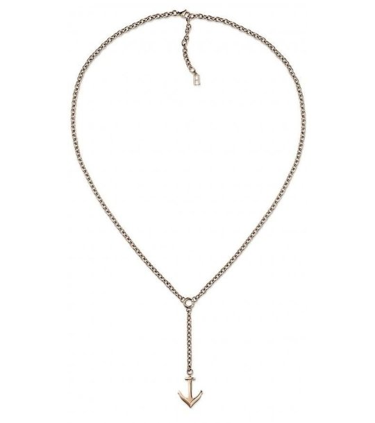 Златисто колие с котва висулка снимка