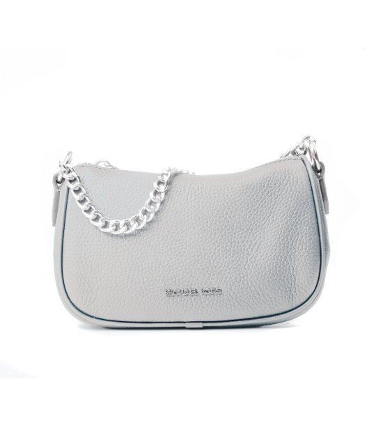 Дамска сива чанта с верижка снимка