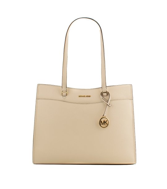 Елегантна светлобежова дамска чанта снимка