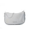 Дамска сива чанта с верижка-0 снимка