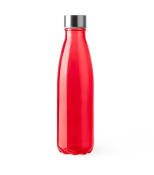 Прозрачна бутилка от стъкло в червено Sandi 650 мл снимка