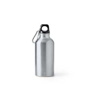 Сребриста бутилка за вода от рециклиран алуминий Renko 400 мл снимка